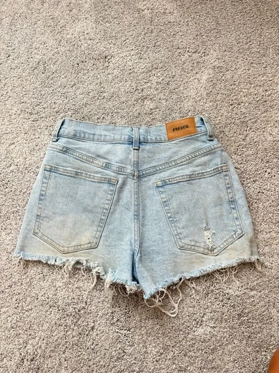 RSQ Light Blue Distressed Denim Cutoff Shorts - Picture 3 of 3